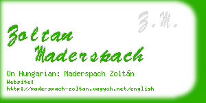 zoltan maderspach business card